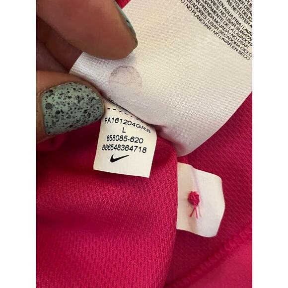 Nike Mens Pink Short Sleeve Collared Dri-Fit Athletic Polo Shirt Size Large - Picture 5 of 12